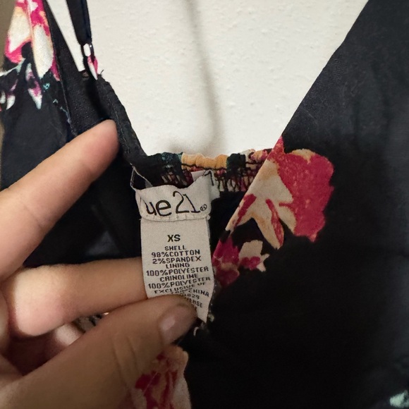 Rue21 Black Dress with Pink Floral Accents - Picture 2 of 2